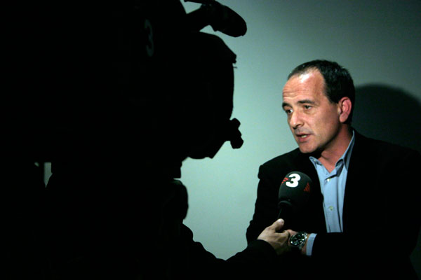 Un moment de l'entrevista que va fer TV3 a Gabriel Borràs