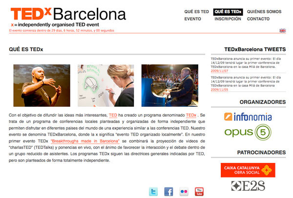 E2S patrocinador oficial de l'acte TEDxBarcelona